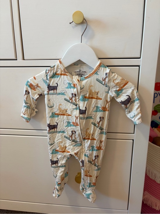 Caden Lane Other - Caden Lane Surfing Dogs Bamboo Footie Newborn